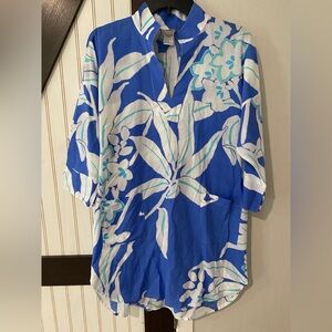 Gorgeous Natori Tunic Top Tropical Vacation 100% Cotton Size Small